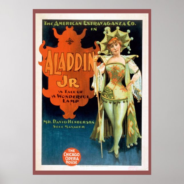 Aladdin Jr Vintag Theater Poster (Vorne)
