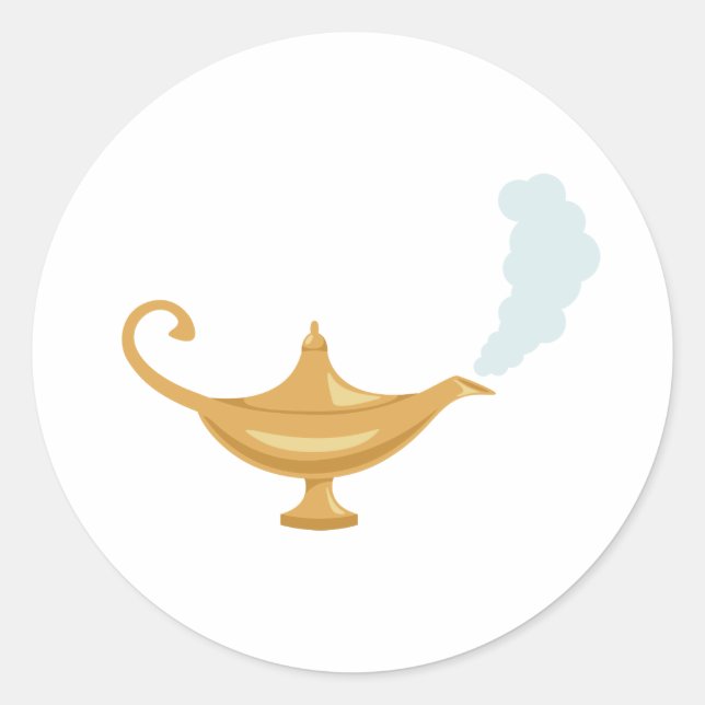 Aladdin-Lampe Runder Aufkleber (Vorderseite)