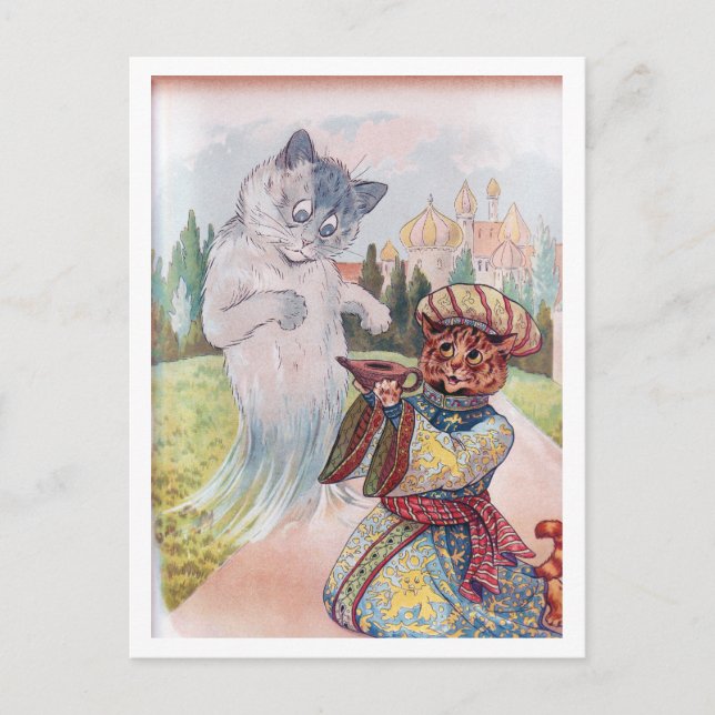 Aladdin und die Magic Lamp, Louis Wain Postkarte (Vorderseite)