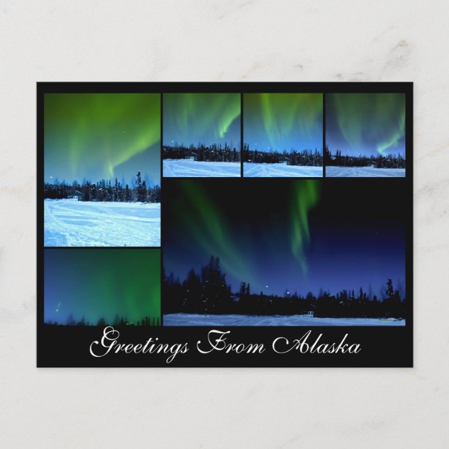 Alaksa Aurora Collage Postkarte (Vorderseite)