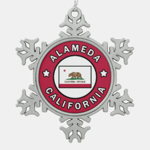 Alameda California Schneeflocken Zinn-Ornament