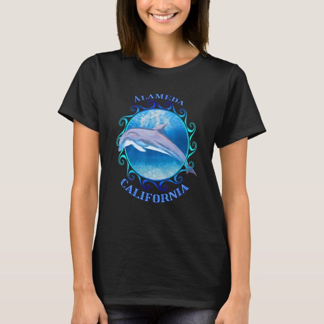 Alameda California Vacation Souvenir Dolphin T-Shirt (Vorderseite)