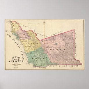 Alameda- Countykarte Poster