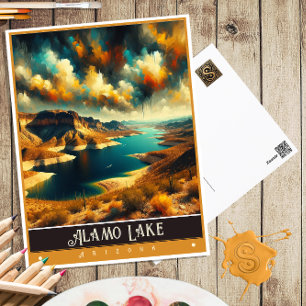 Alamo Lake, Arizona Vintage-Gemälde Postkarte