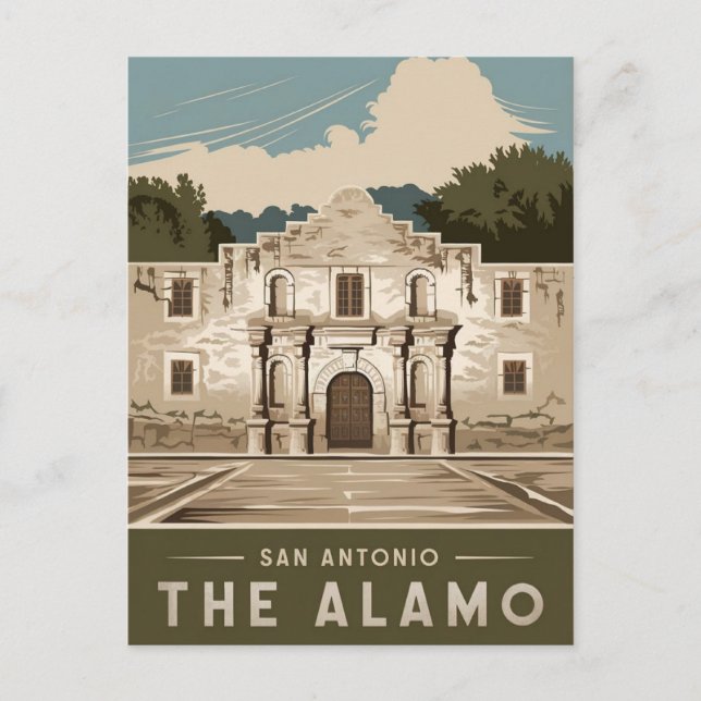 Alamo San Antonio, Texas, Vintag Postkarte (Vorderseite)