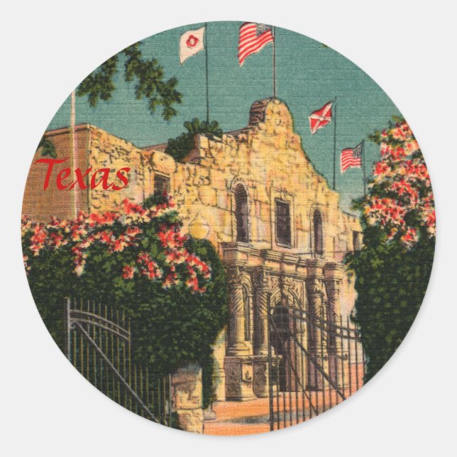 Alamo Vintag Texas Sticker (Vorderseite)