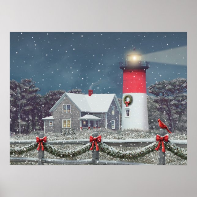 Alan Giana "Nauset Light Christmas" Poster (Vorne)