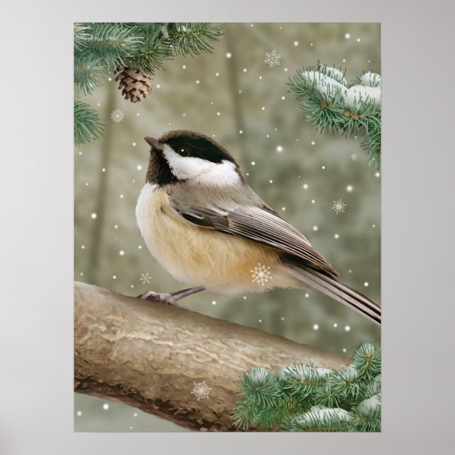 Alan Giana "Winter Chickadee" Poster (Vorne)
