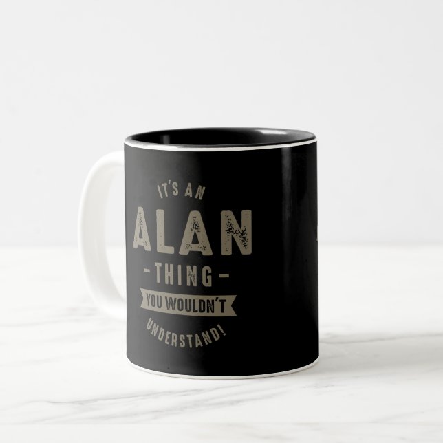 Alan Thing Zweifarbige Tasse (Vorderseite Links)