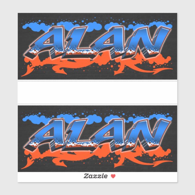 Alan Vorname Name Graffiti Aufkleber Sticker (Blatt)