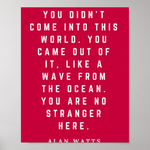 Alan Watts, dass du nicht in diese Welt gekommen b Poster