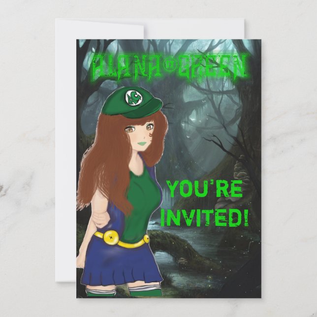 Alana Green zum Geburtstag Einladung (Rückseite)