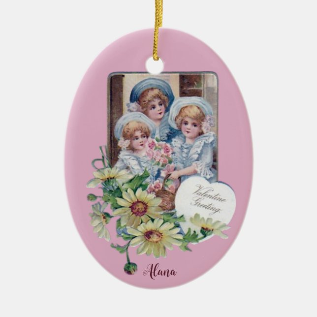 ALANA ~ VALENTINE EGG ~ 1908 ~ KERAMIK ORNAMENT (Vorne)