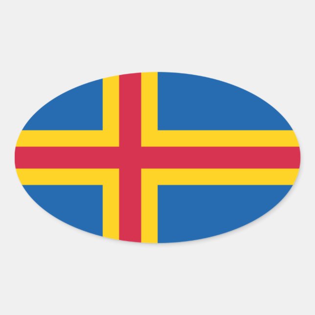 Aland Flag Ovaler Aufkleber (Vorderseite)