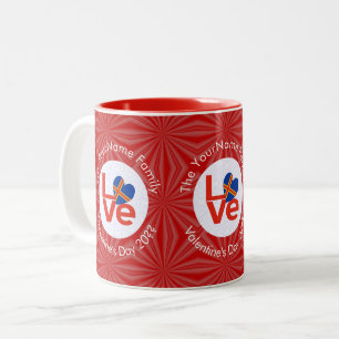 Åland-Inseln Roter Buchstabe LOVE-Flagge Personali Zweifarbige Tasse