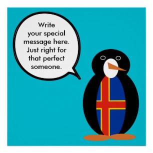 Åland-Inseln Talking Ms Penguin Personalisiert Poster