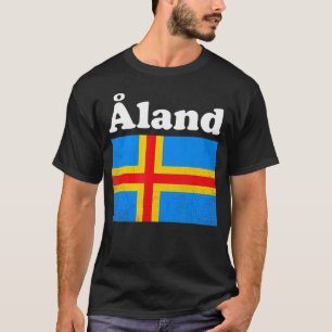 Aland Islands Flag Country Tourist Souvenir Amerik T-Shirt
