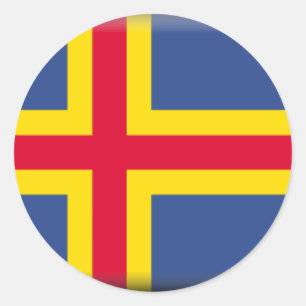 Aland Islands Flag Runder Aufkleber
