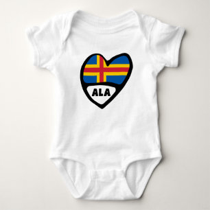 Åland Islands Ländercode Flaggenschwerpunkt Baby Strampler