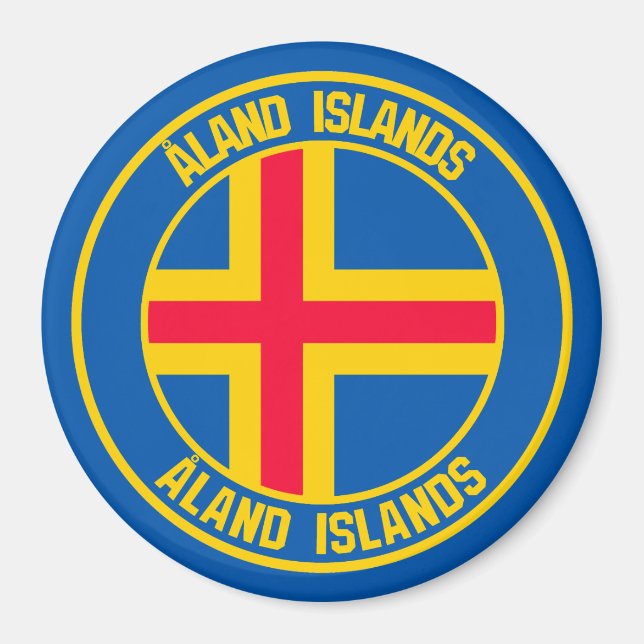 Åland Islands Runder Emblem Magnet (Vorne)