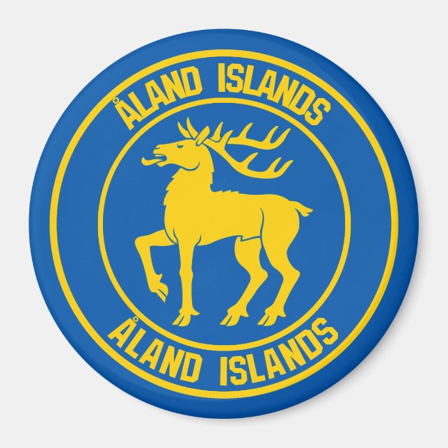 Åland Islands Runder Emblem Magnet (Vorne)