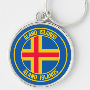 Åland Islands Runder Emblem Schlüsselanhänger