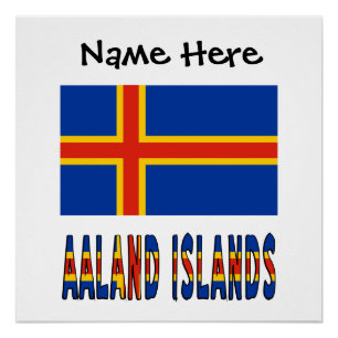 Ålander-Flagge der Ashland-Inseln Personalisiert Poster