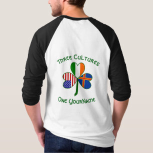 Ålander Irisch-Amerikanischer Shamrock-Flaggen-Per T-Shirt