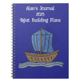 Alan's Journal 2025 Boat Gebäude Plans Notizblock