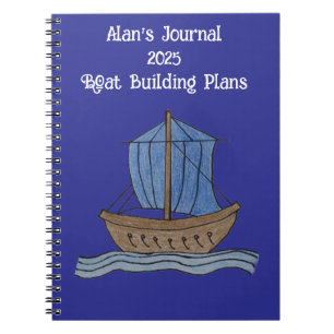 Alan's Journal 2025 Boat Gebäude Plans Notizblock