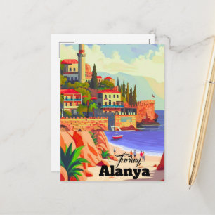Alanya Türkei Wandkunst, Druck, Türkei Wasserfarb Feiertagspostkarte
