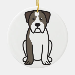 Alapaha blaues Blut-Bulldoggen-HundeCartoon Keramikornament
