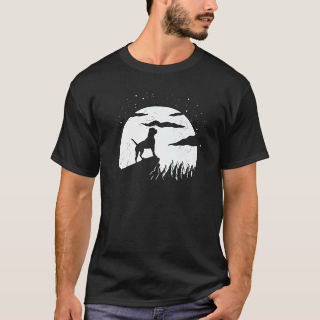 Alapaha Blue Blood Bulldog and Moon Halloween   T-Shirt (Vorderseite)