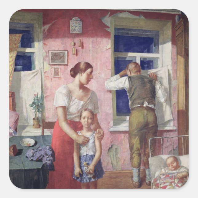 Alarm, 1934 quadratischer aufkleber (Vorderseite)