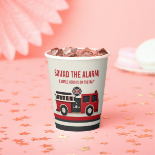 Alarm auslösen Minimalistische Feuerwehrmann Baby Pappbecher