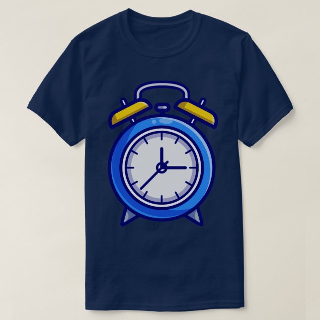 Alarm Clock Cartoon Illustration T-Shirt (Design vorne)