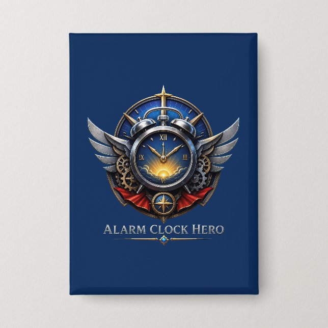Alarm Clock Hero Logo Knopf Button (Vorderseite)