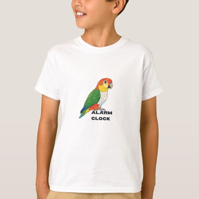 Alarm Clock Sun Conure – Loud Parrot Design T-Shirt (Vorderseite)