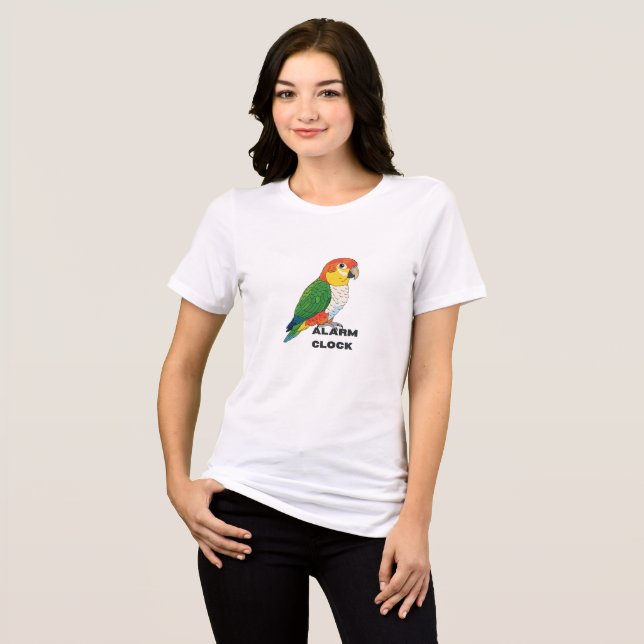 Alarm Clock Sun Conure – Loud Parrot Design Tri-Blend Shirt (Vorderseite voll)