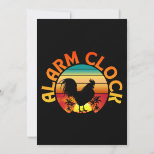 ALARM CLOCK VINTAG MORNING ROOSTER CHICKEN EINLADUNG