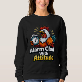 Alarm clock with attitude, roaster quote. sweatshirt