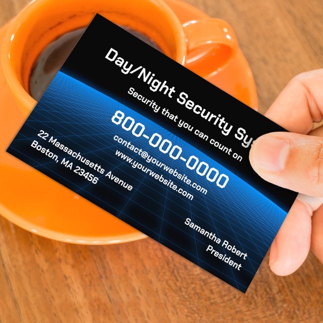 Alarm Security Tech Business Card Visitenkarte (Von Creator hochgeladen)