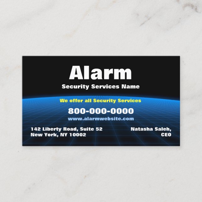 Alarm Security Tech Business Card Visitenkarte (Vorderseite)