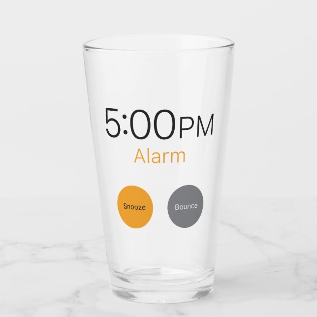 Alarme de jour ouvrable sur la tasse en verre (Devant)