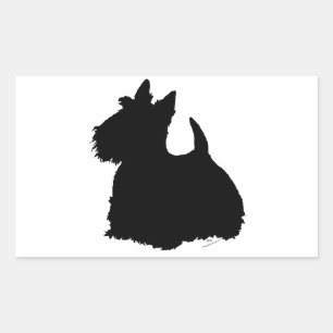 Alarmierende Silhouette eines Scottish Terriers Rechteckiger Aufkleber