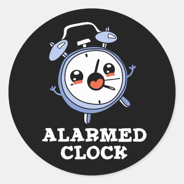 Alarmierte Uhr Funny Alarm Uhr Puppe dunkle BG Runder Aufkleber (Vorderseite)