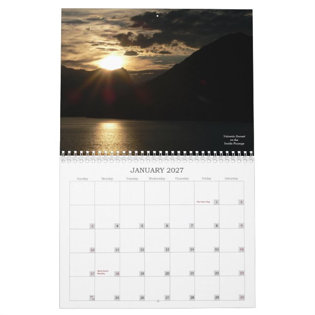 Alaska, 2013 kalender (Jan 2027)