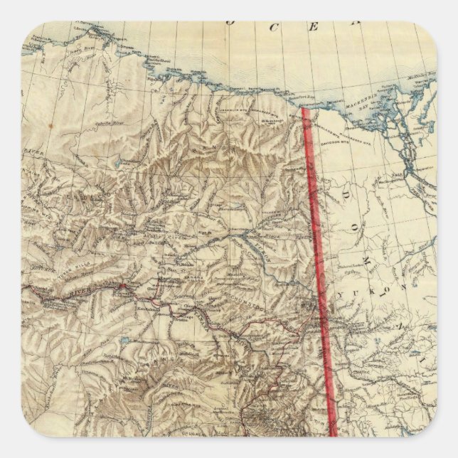 Alaska 5 quadratischer aufkleber (Vorderseite)