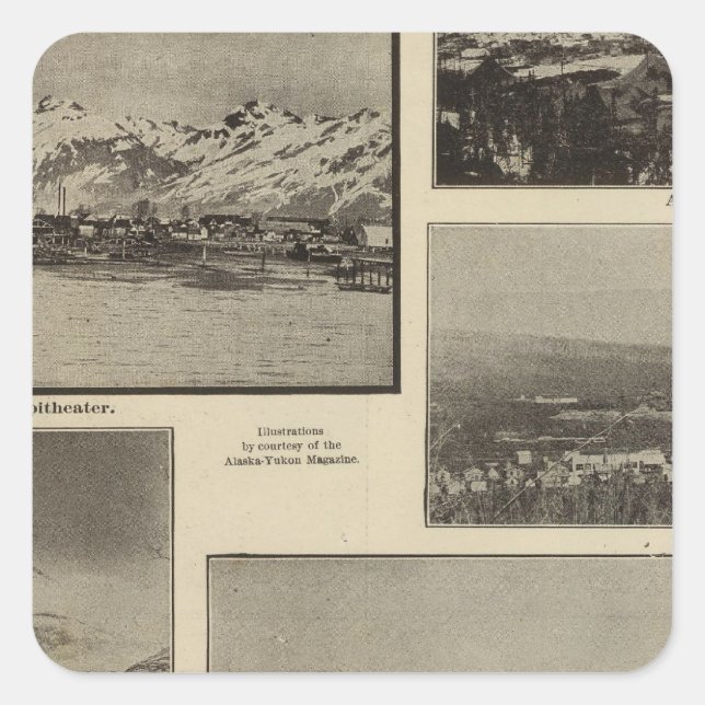Alaska 7 quadratischer aufkleber (Vorderseite)