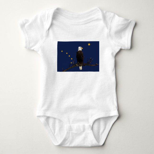 Alaska Adler und Fahne Baby Strampler (Vorderseite)